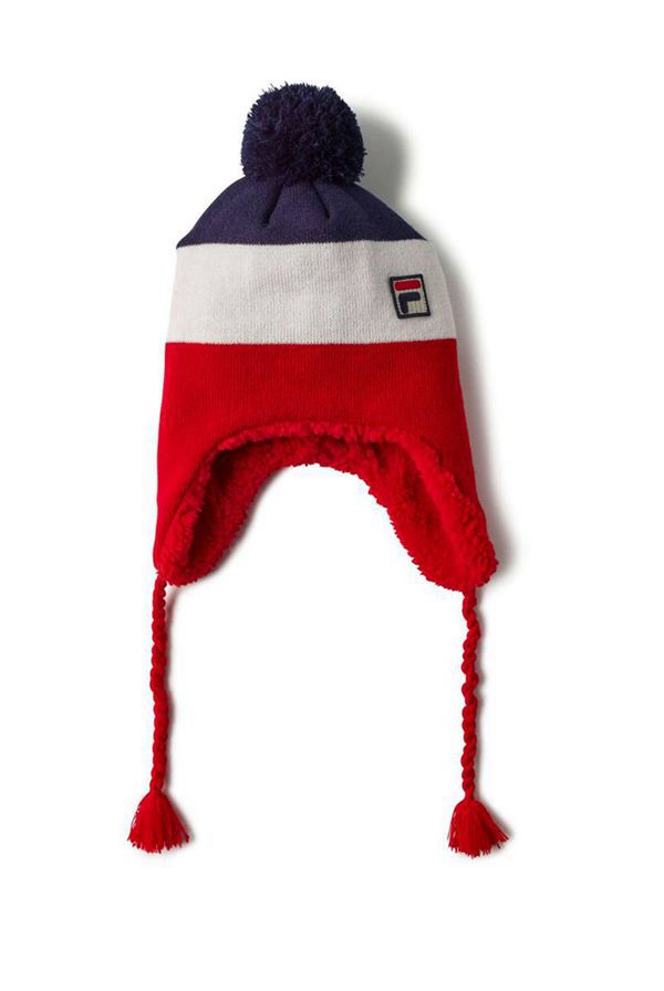 Gorro Fila Azul Marino / Blancas / Rojas - Pom Sherpa - España 734958HBM